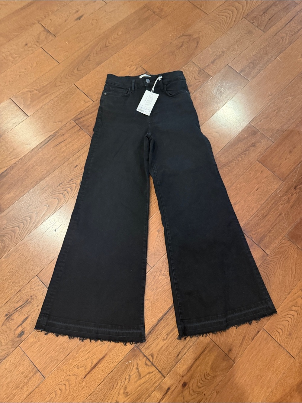 Frame Denim Black Wide-Leg High-Rise Jeans NWT
